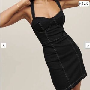 Reformation Black denim Mini Dress
